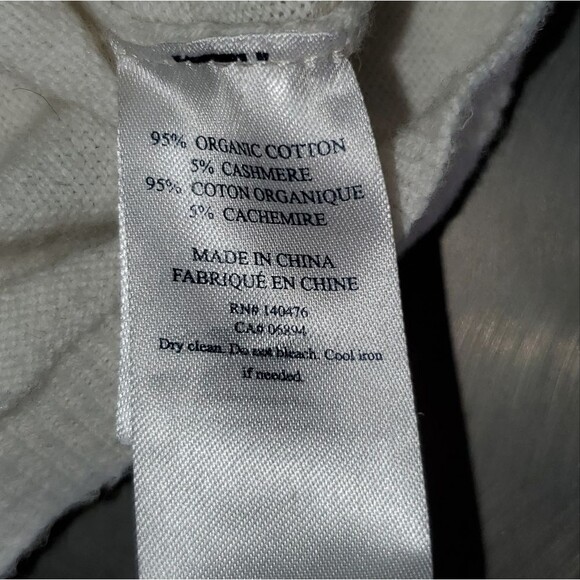 Faherty Sconset Organic Cotton Cashmere V Neck Old Money Sweater Ivory Stripe S - Picture 9 of 12